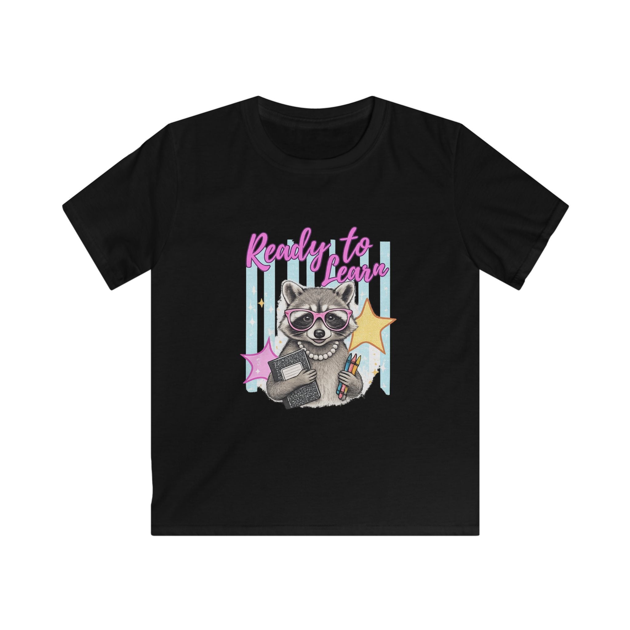 Kids Tee — 'Ready to Learn' Raccoon School Shirt