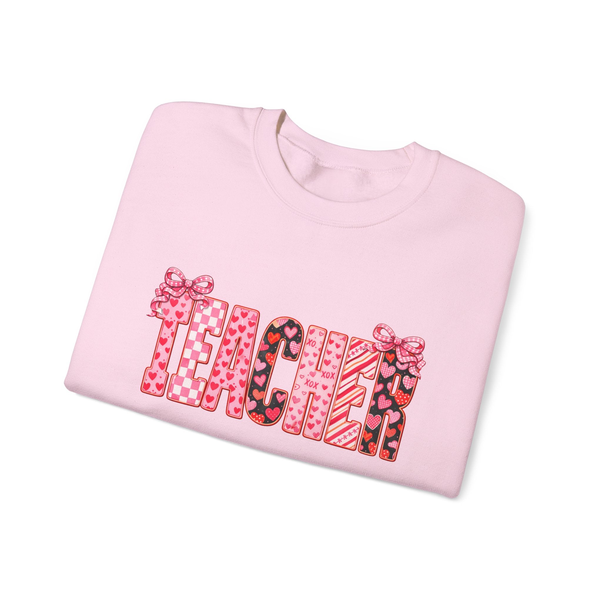 Teacher Leopard Heart Crewneck Sweatshirt