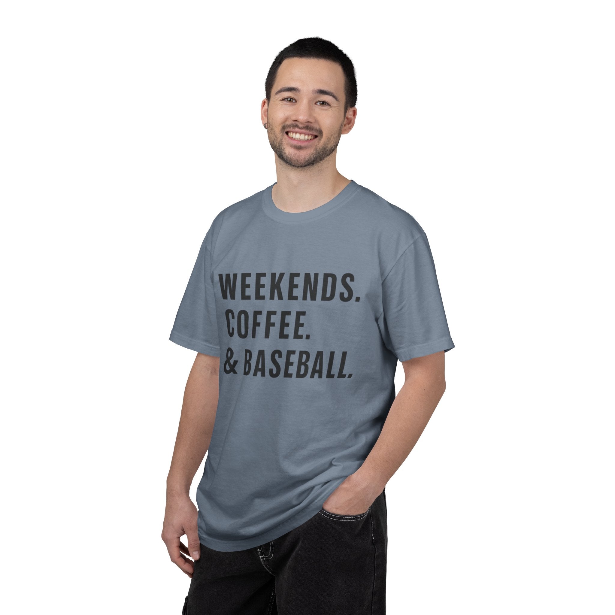 Weekends. Coffee. & Baseball. T-Shirt — Casual Baseball Fan Tee