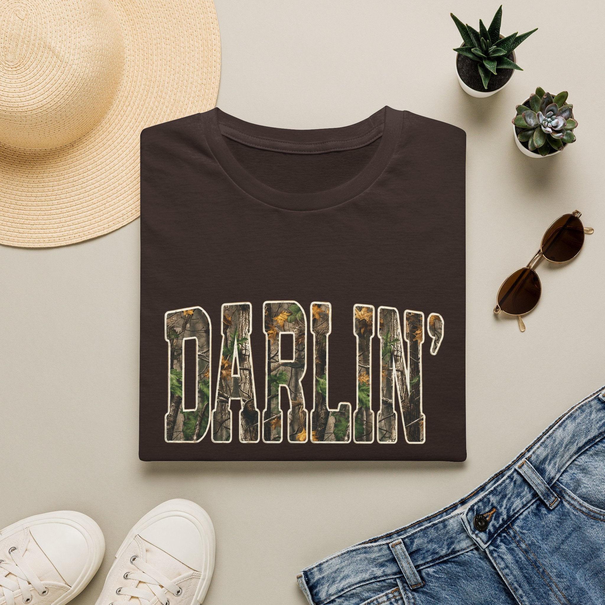 Darlin' Camo Graphic T‑Shirt — Casual Southern Country Tee