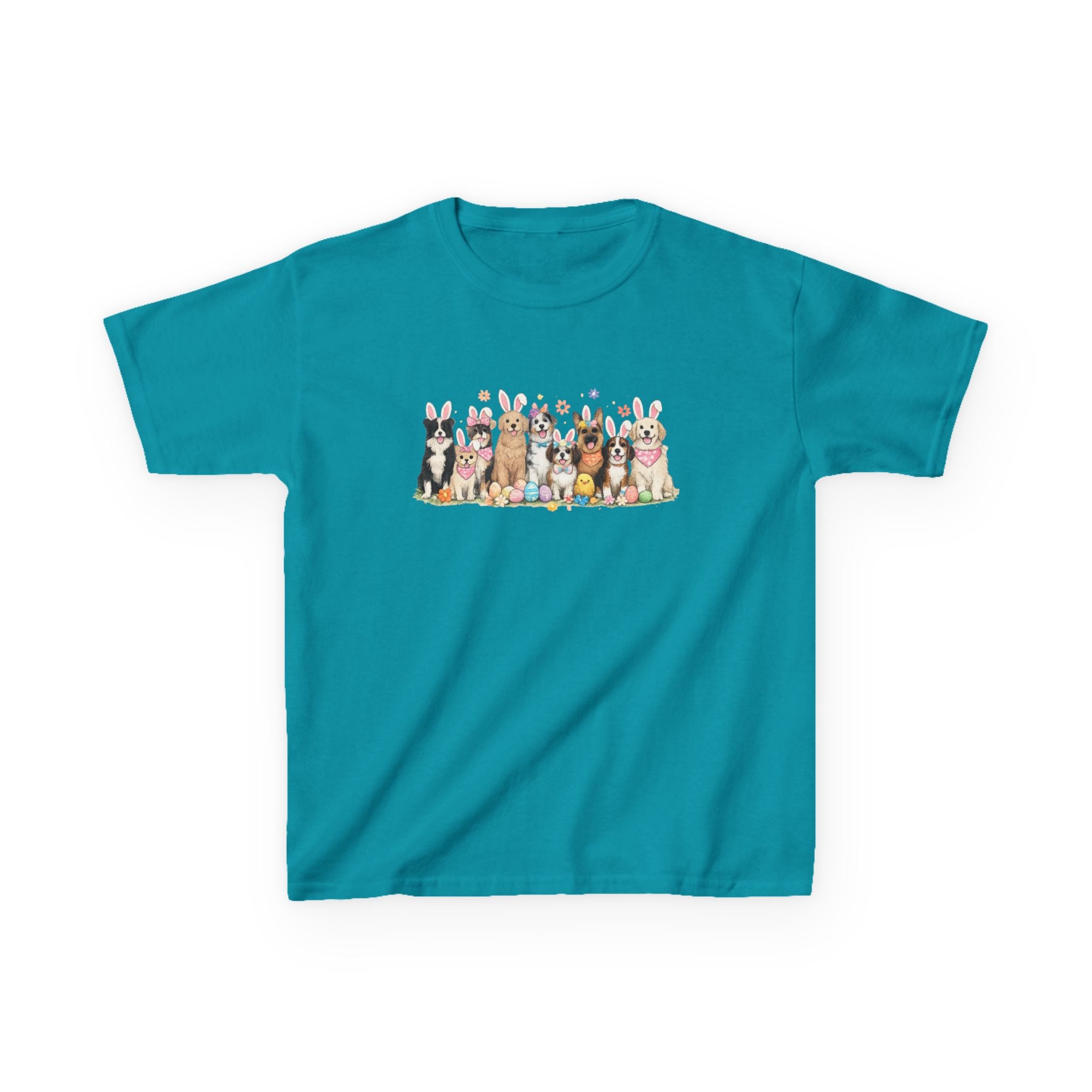 Kids Tee — Cute Row of Party Dogs Graphic