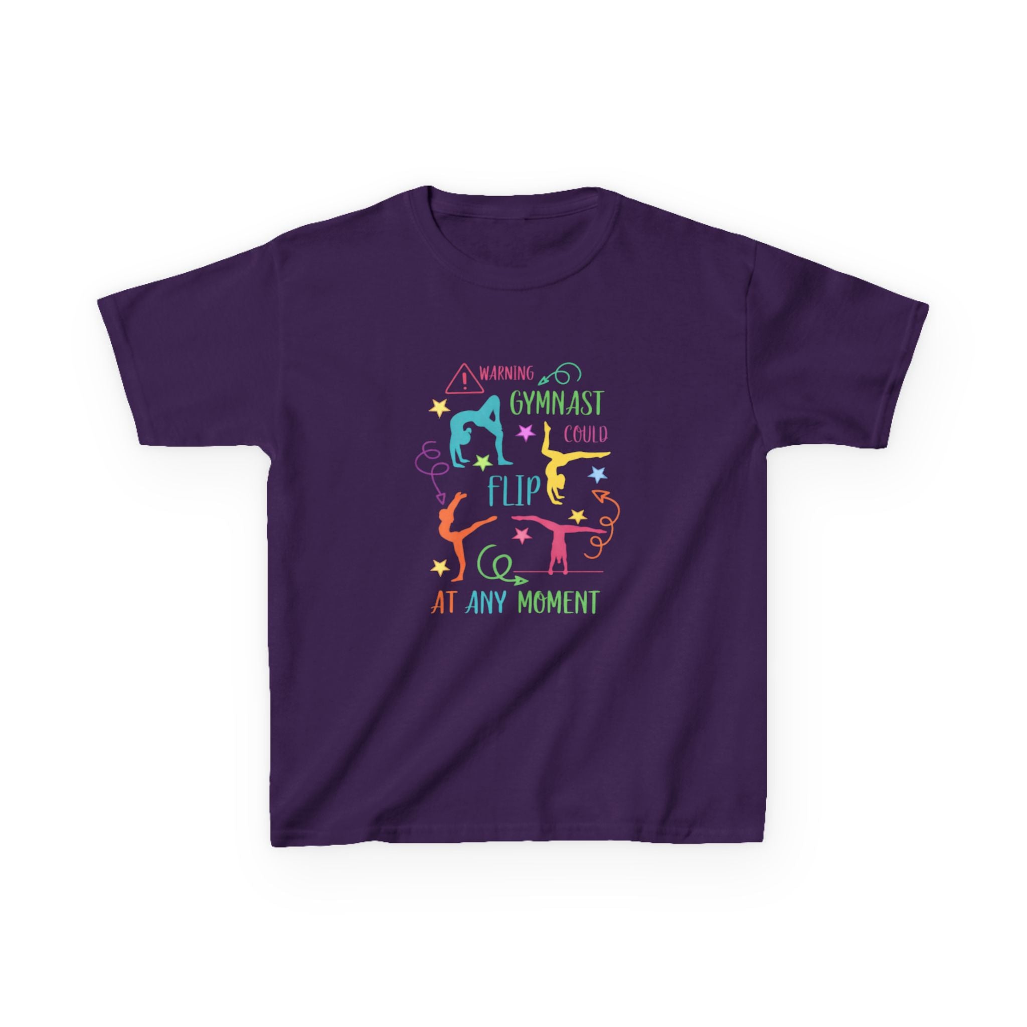 Kids Gymnastics T‑Shirt — "Gymnast I Could Flip At Any Moment" Colorful Design