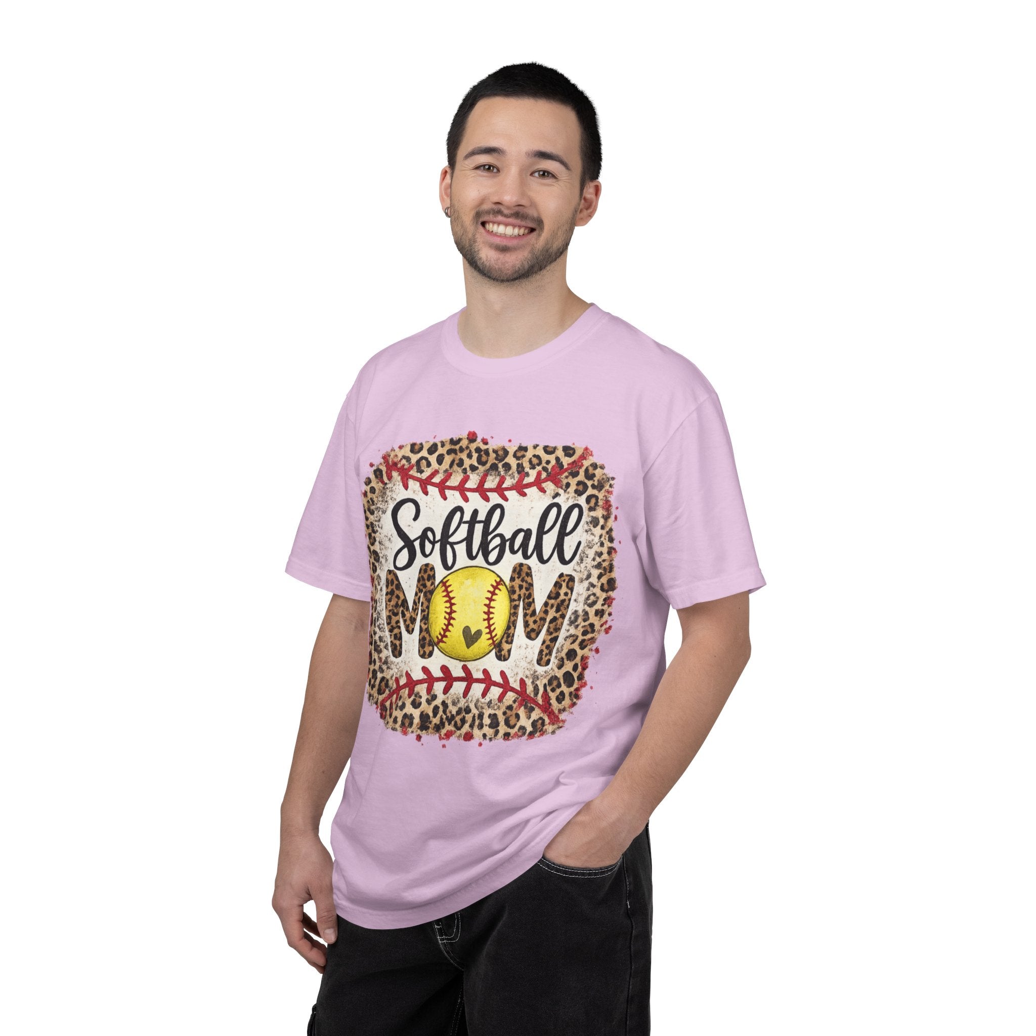 Softball Mom Leopard Graphic T-Shirt