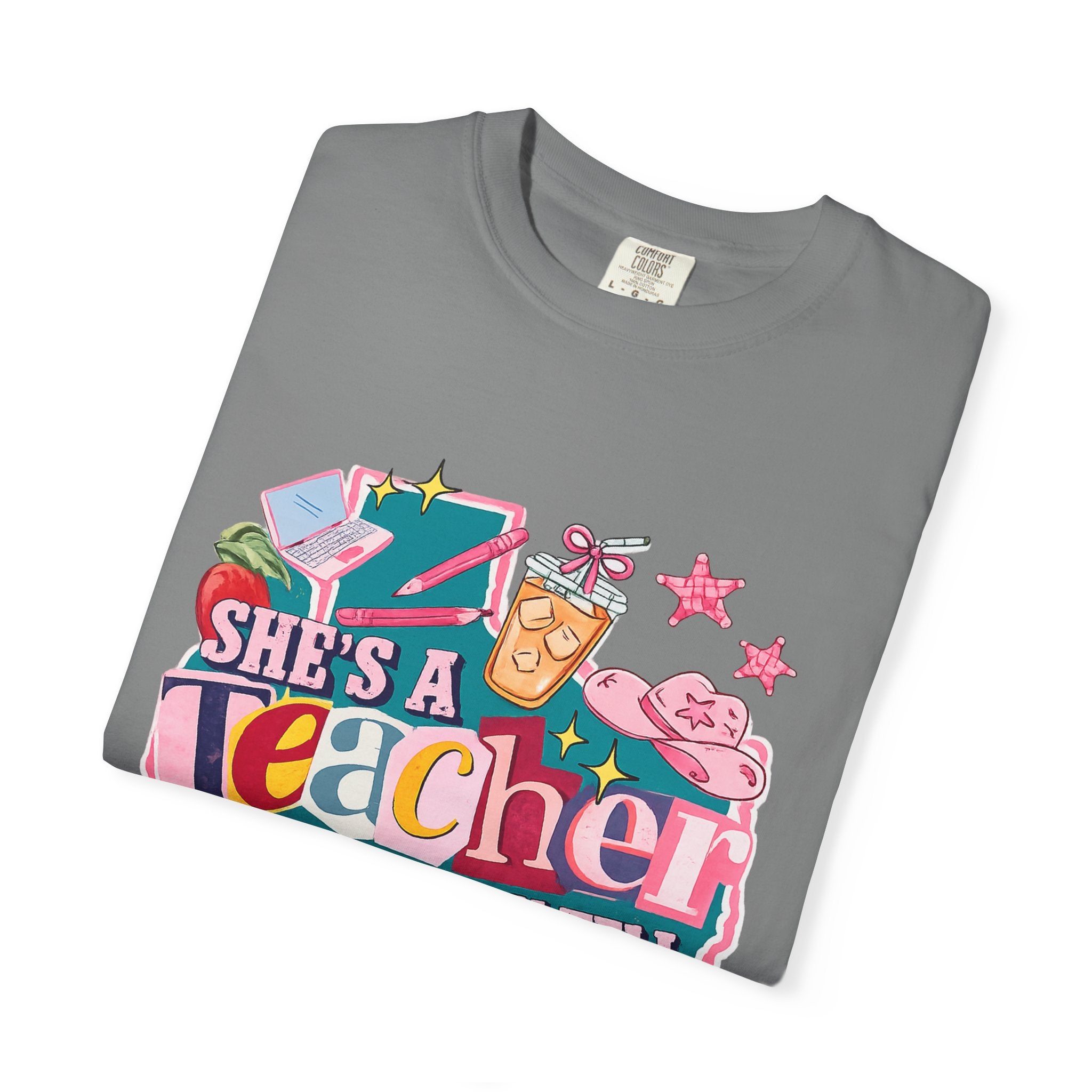She's A Teacher I Can Tell T-Shirt — Cute Colorful Teacher Gift Tee