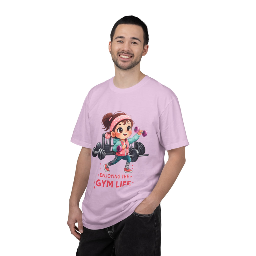 Gym Life T-Shirt — Cute Cartoon Weightlifting Tee ("Enjoying the Gym Life")