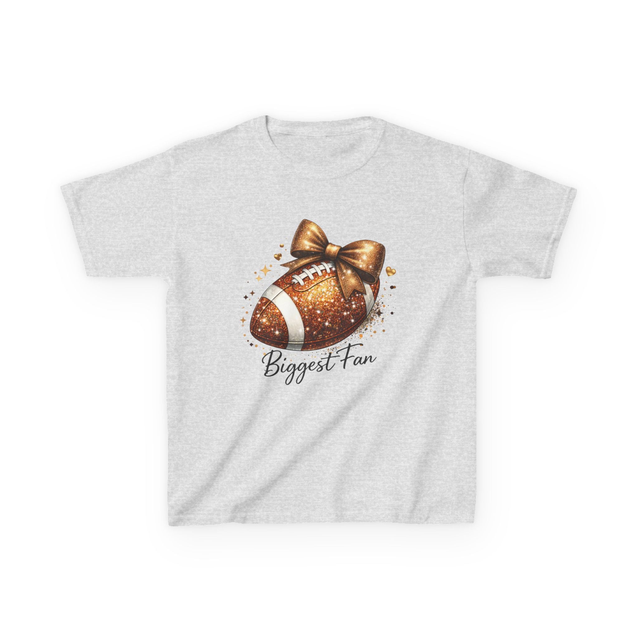 Kids Tee — 'Biggest Fan' Glitter Football Design
