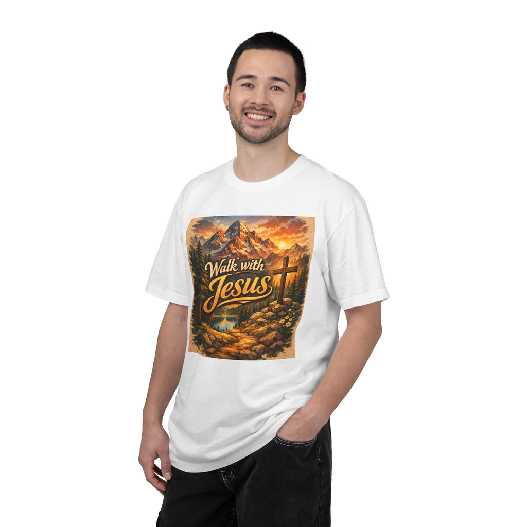 Walk with Jesus T-Shirt — Christian Faith Mountain Cross Tee