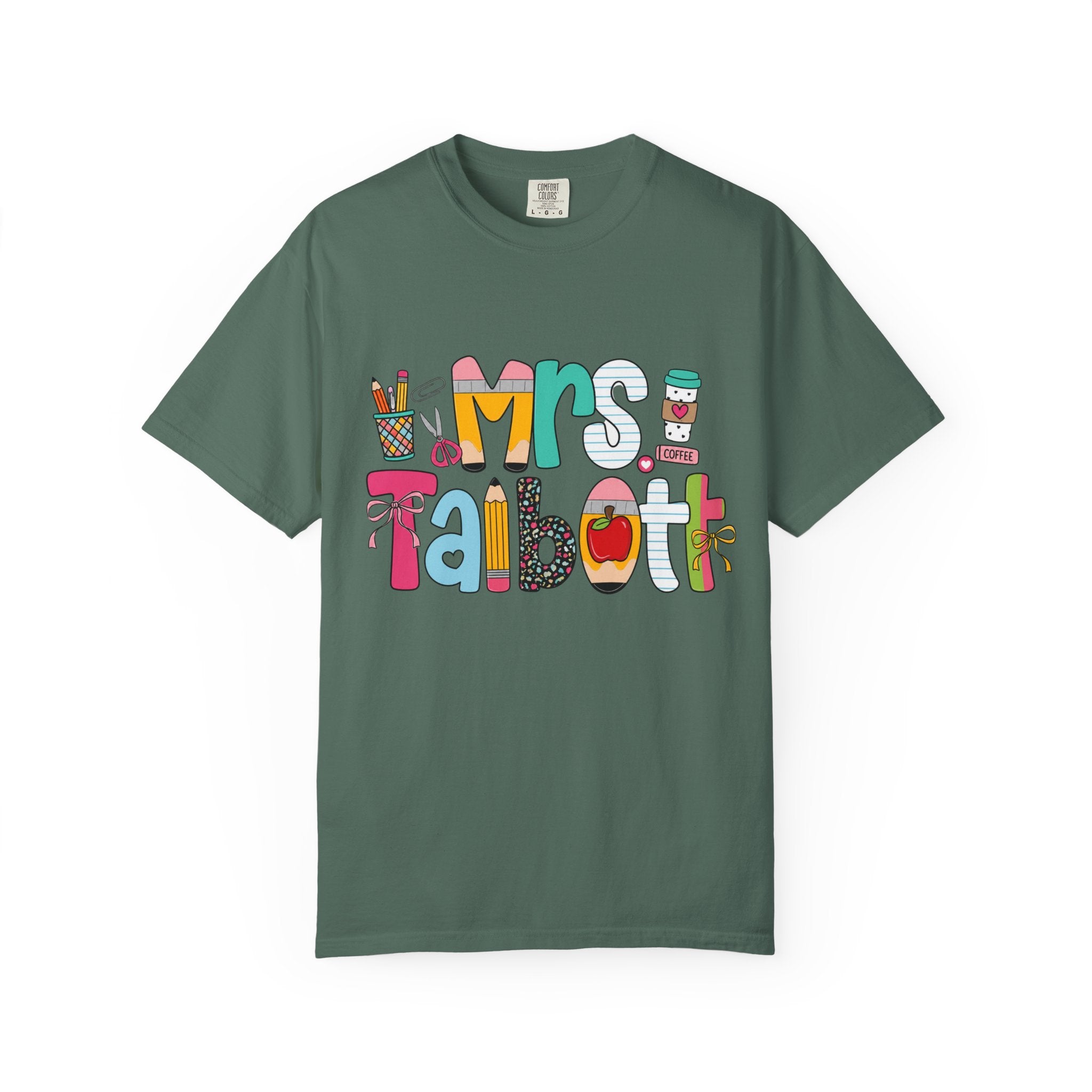 Teacher Name T‑Shirt — "Mrs. Talbott" Cute Classroom Doodle Design