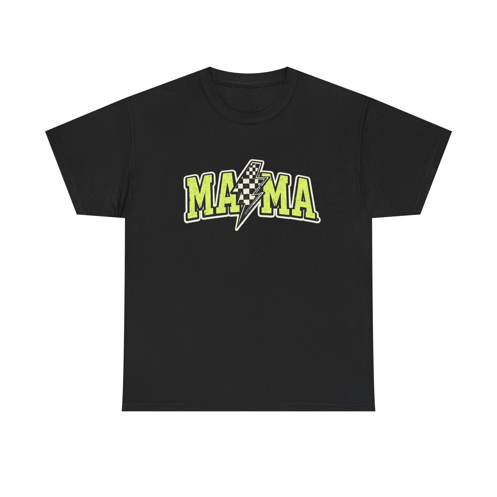 Mama Lightning Bolt Tee – Bold Neon Racing Mom T-Shirt