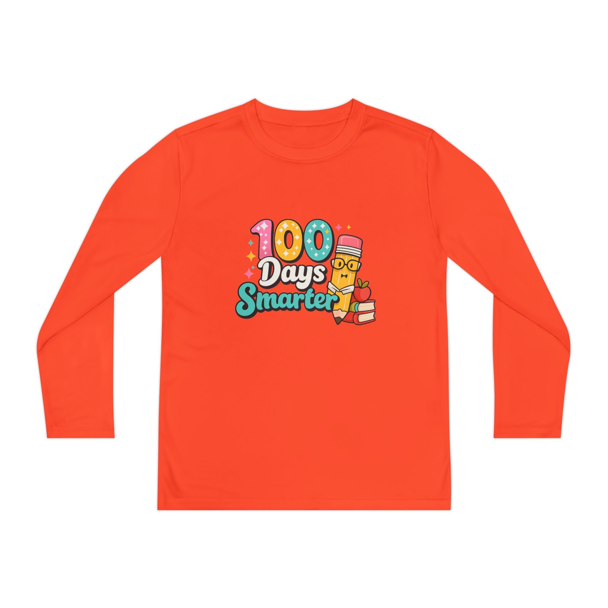 Youth Long Sleeve Tee - "100 Days Smarter" School Celebration Shirt