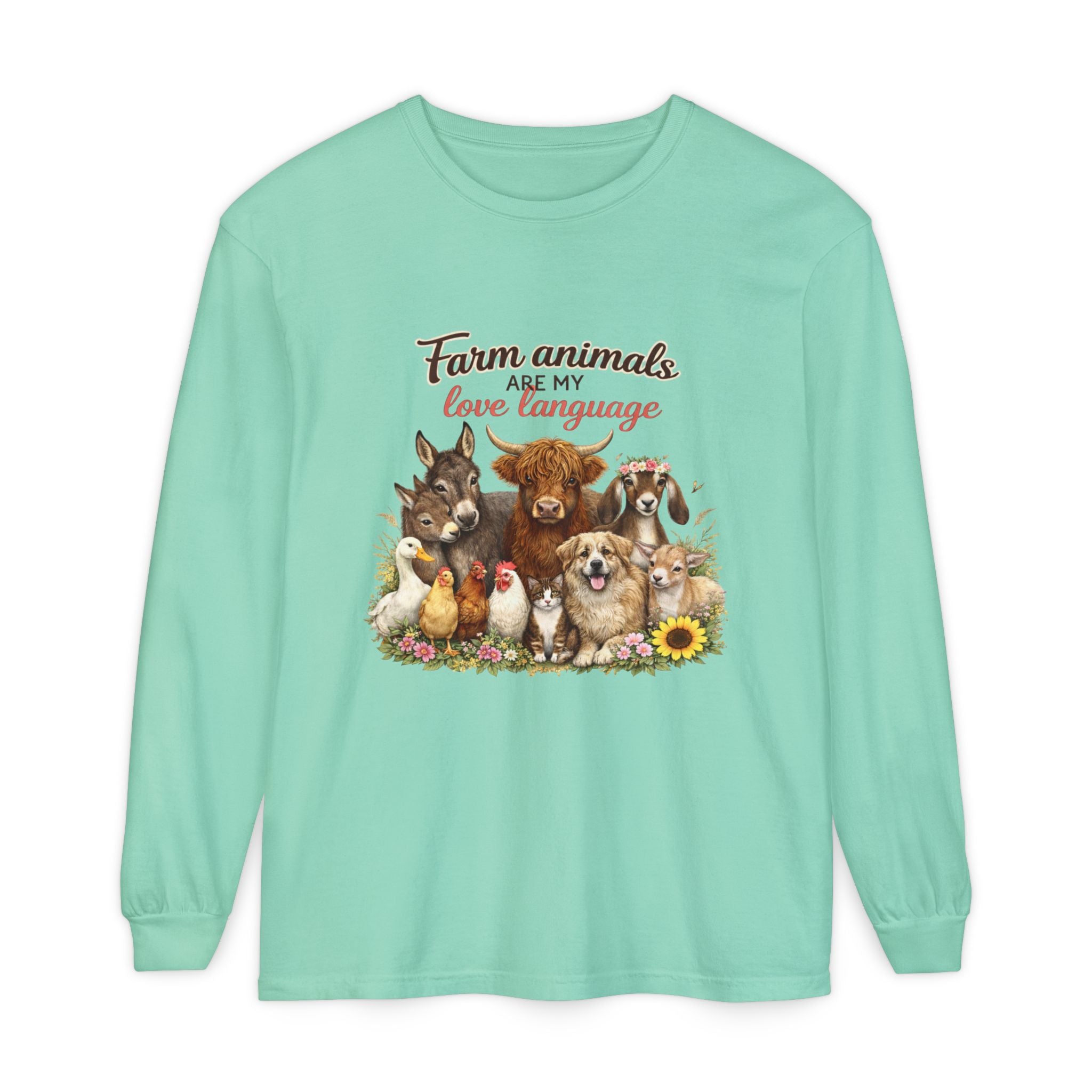 Farm Animals Are My Love Language Long Sleeve Tee