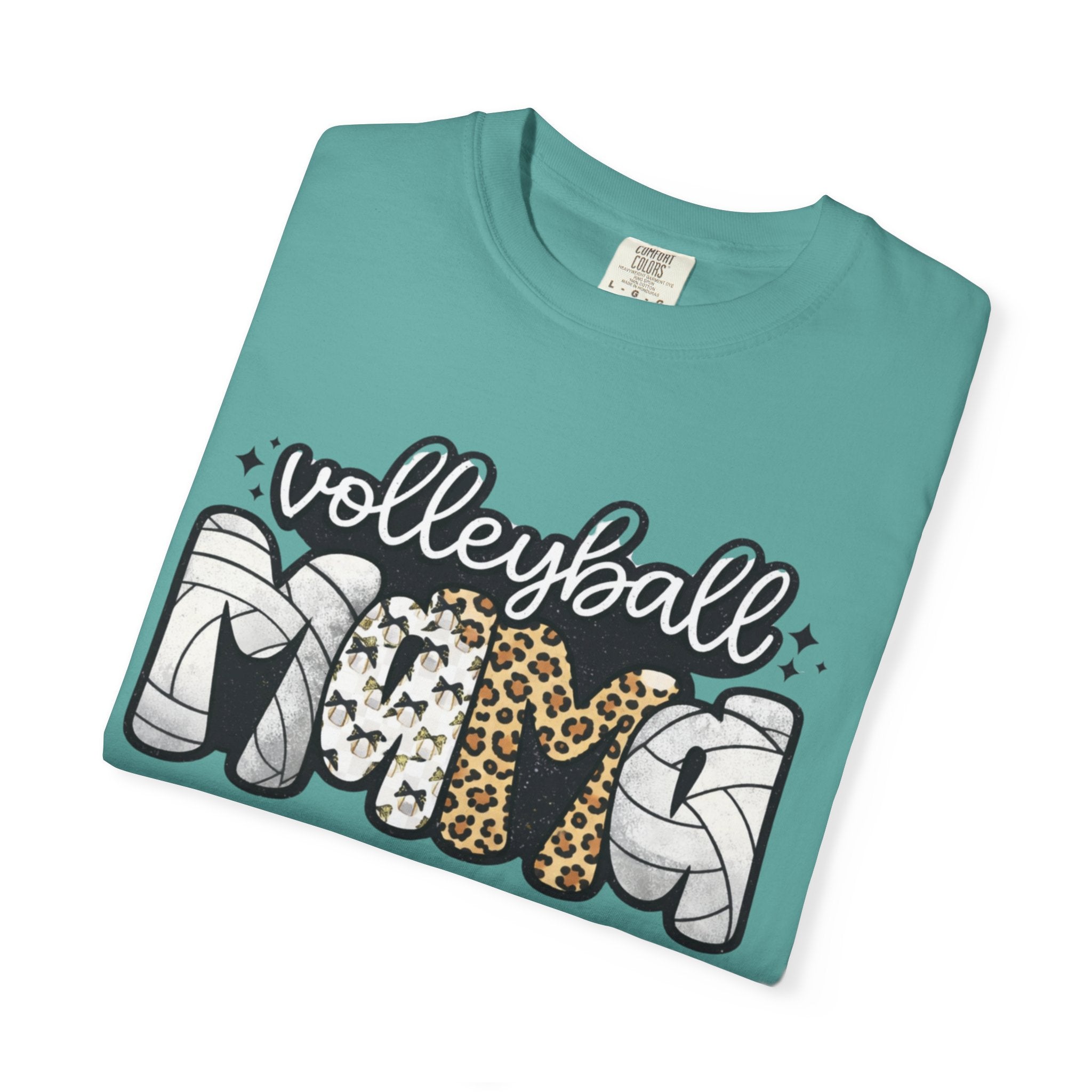 Volleyball Mom T-Shirt — Leopard & Ball Graphic Tee for Coaches & Fans