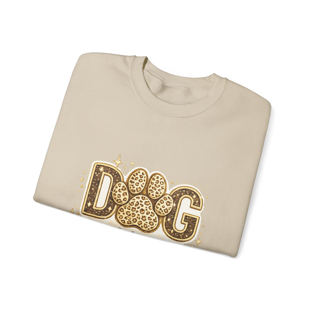 Dog Mama Crewneck Sweatshirt — Leopard Paw Graphic