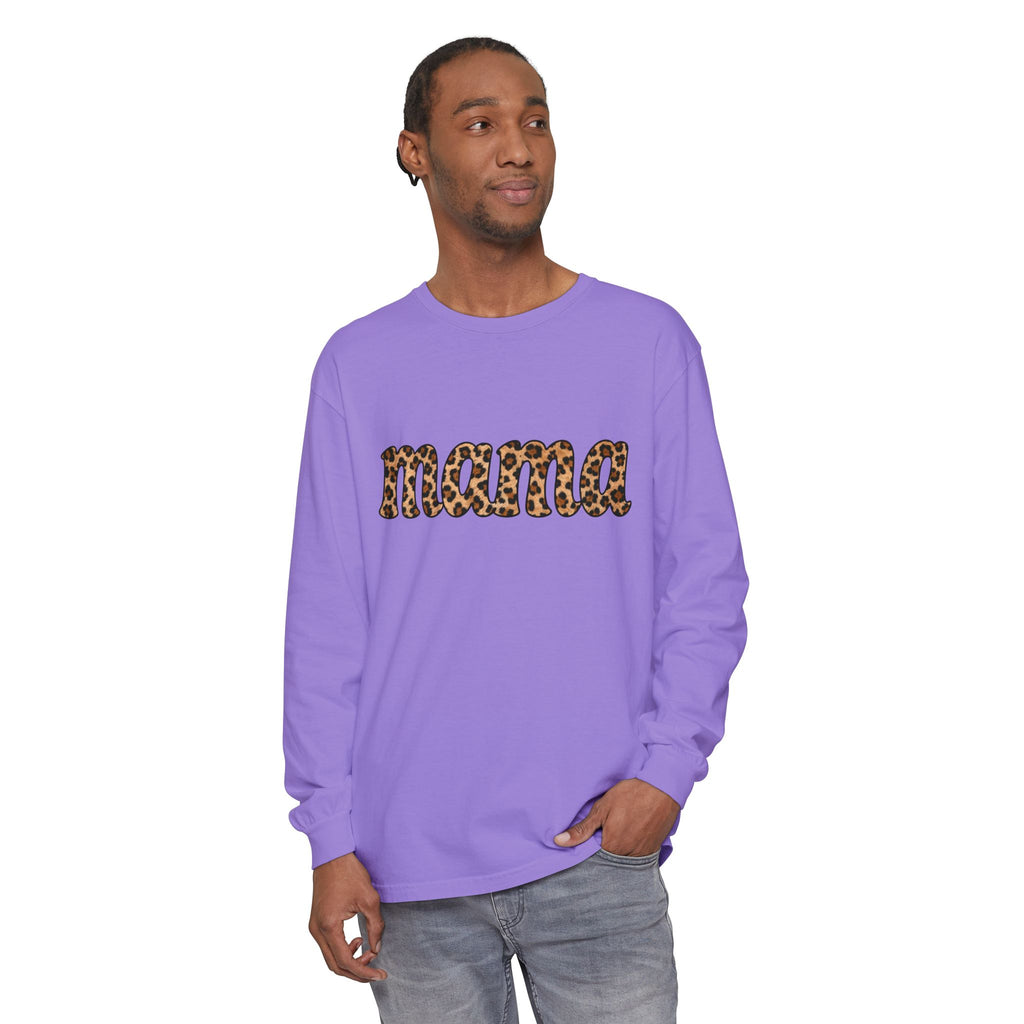Mama Leopard Print Long Sleeve Tee