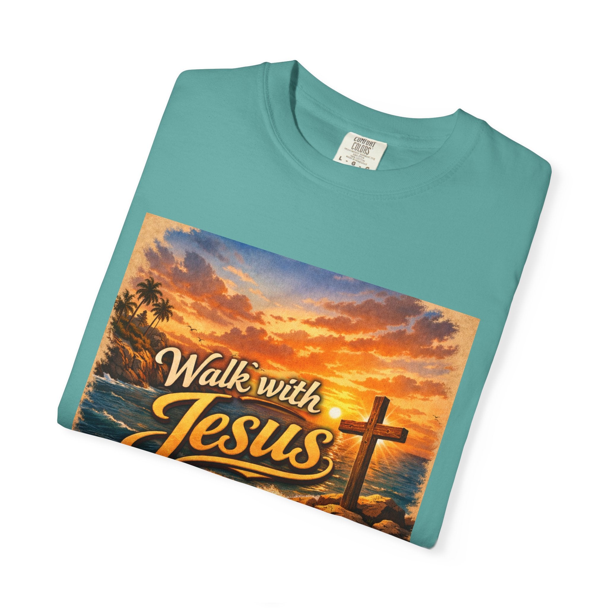 Walk With Jesus T-Shirt — Sunset Cross Christian Tee