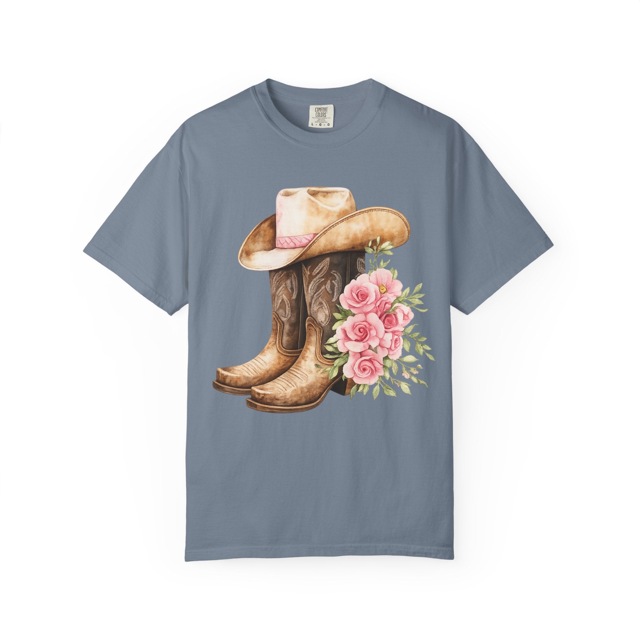 Cowboy Boots & Hat Floral T-Shirt — Western Country Floral Tee