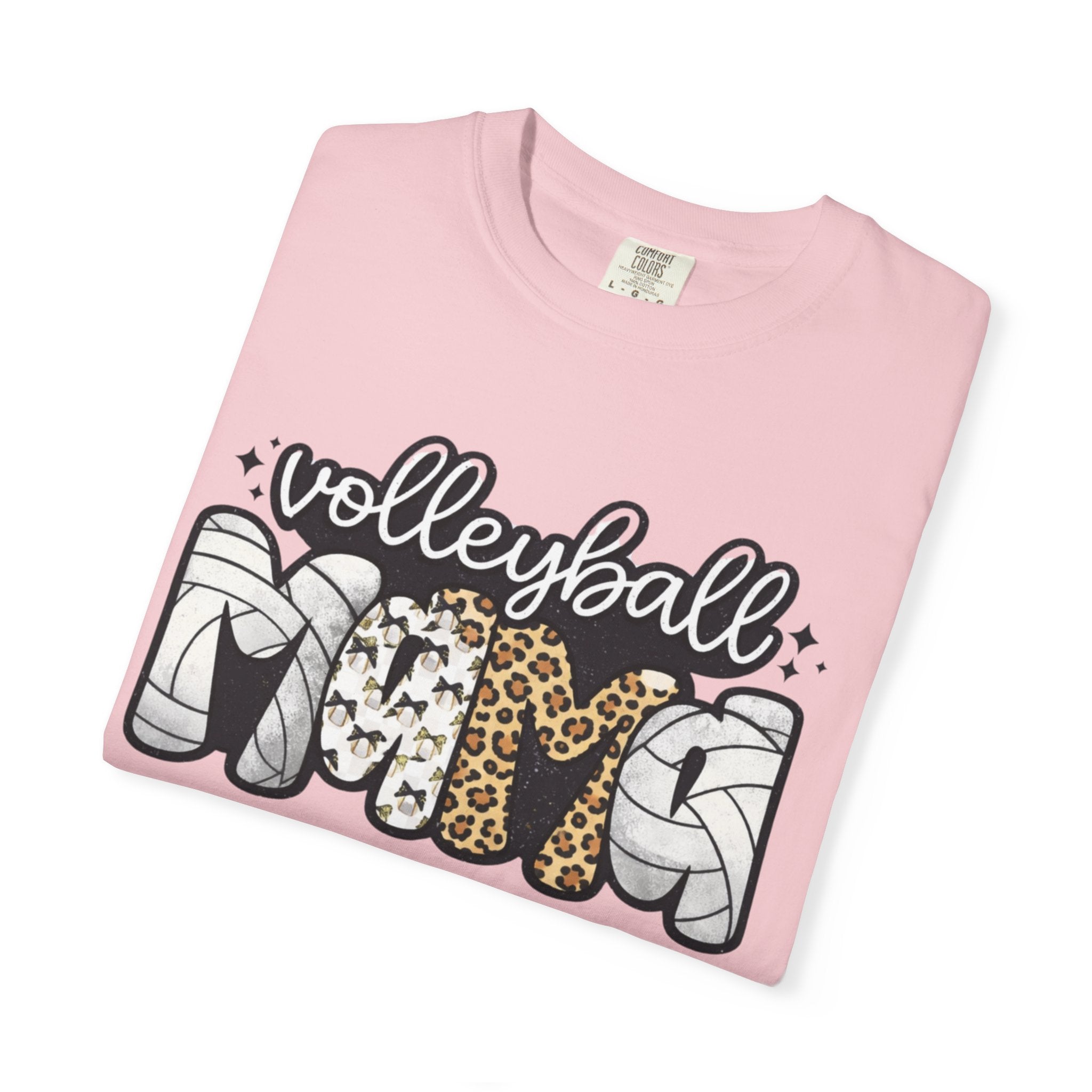 Volleyball Mom T-Shirt — Leopard & Ball Graphic Tee for Coaches & Fans
