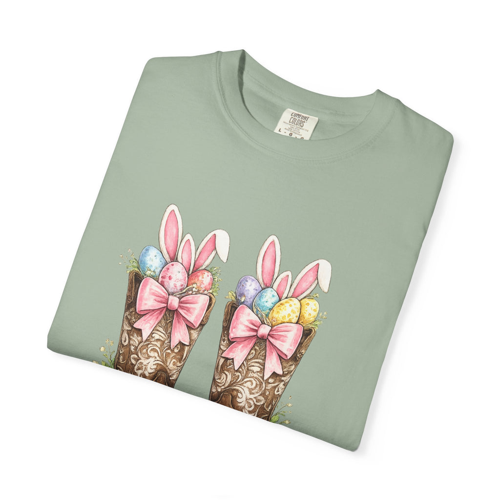 Howdy Easter Cowboy Boots T-Shirt — Western Easter Graphic Tee