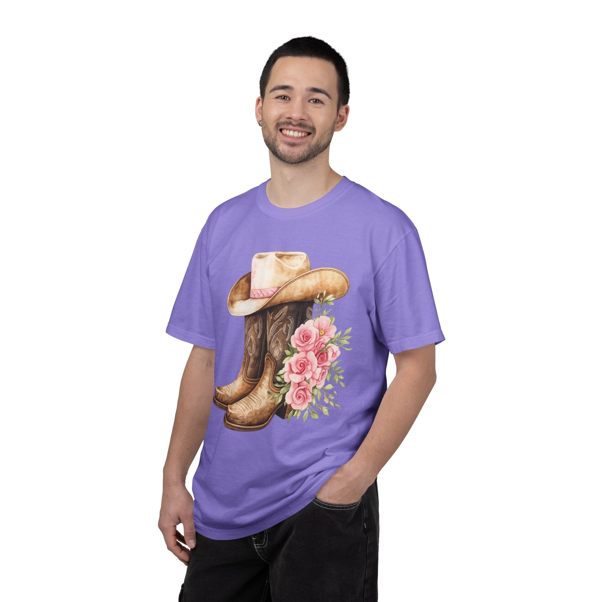 Cowboy Boots & Hat Floral T-Shirt — Western Country Floral Tee