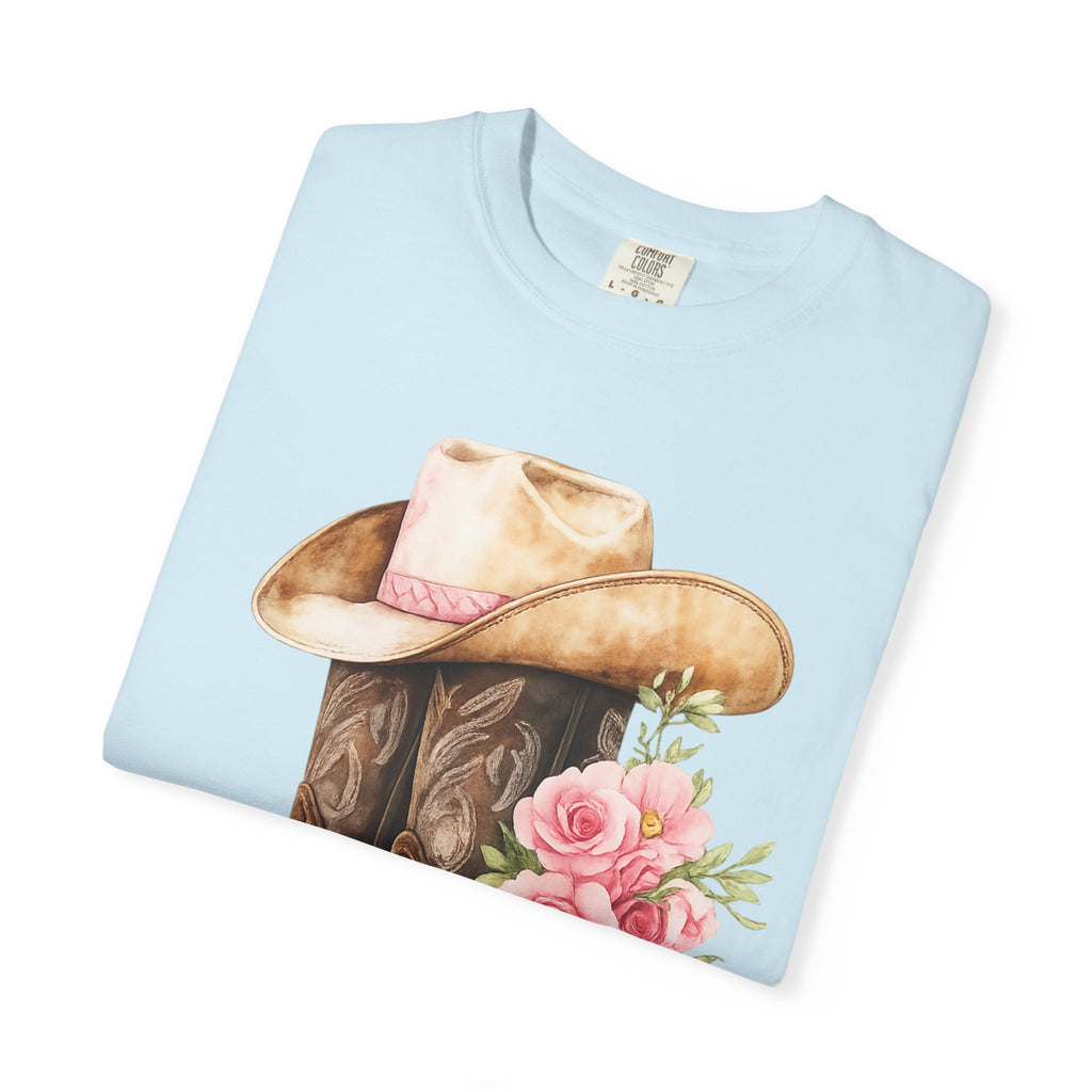 Cowboy Boots & Hat Floral T-Shirt — Western Country Floral Tee