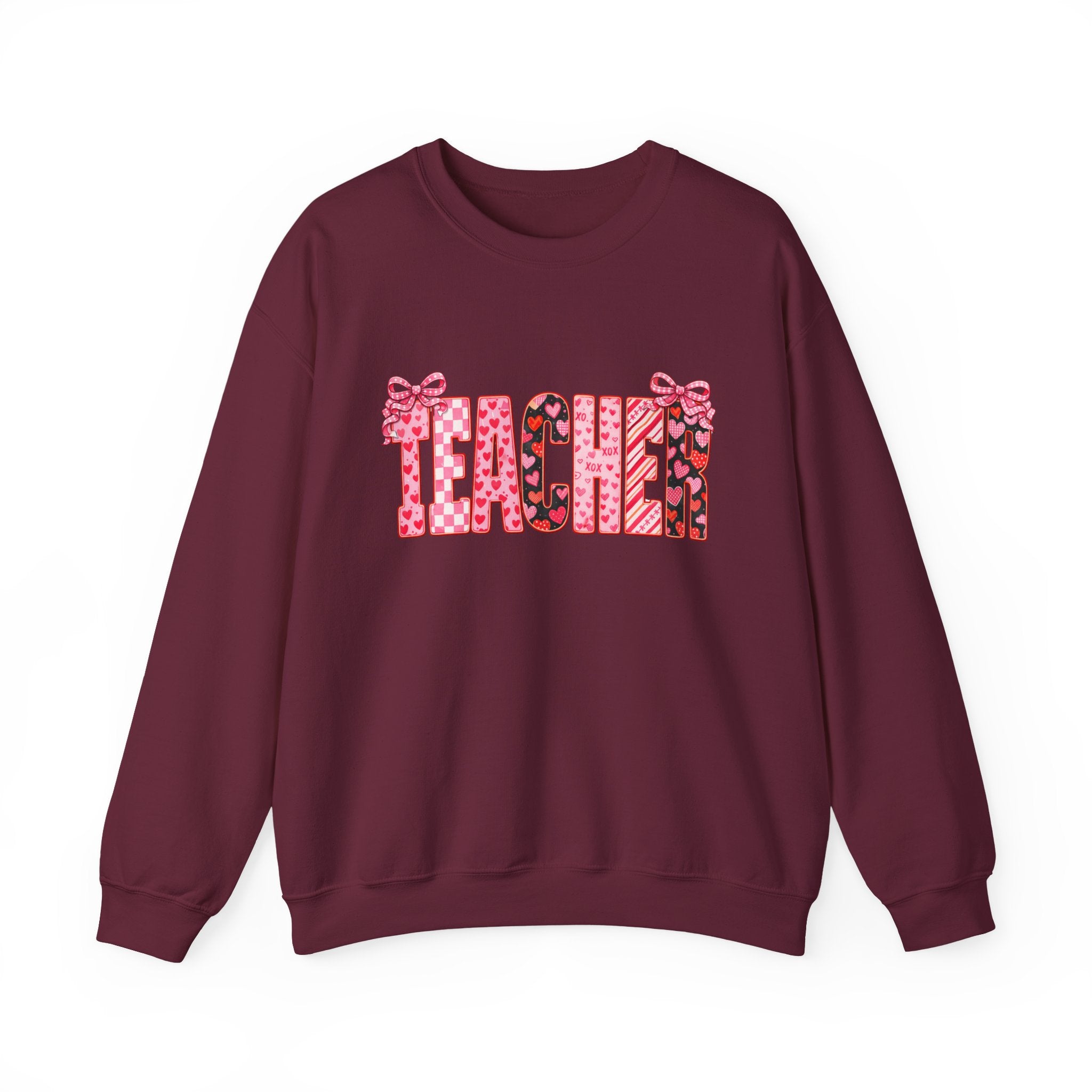 Teacher Leopard Heart Crewneck Sweatshirt