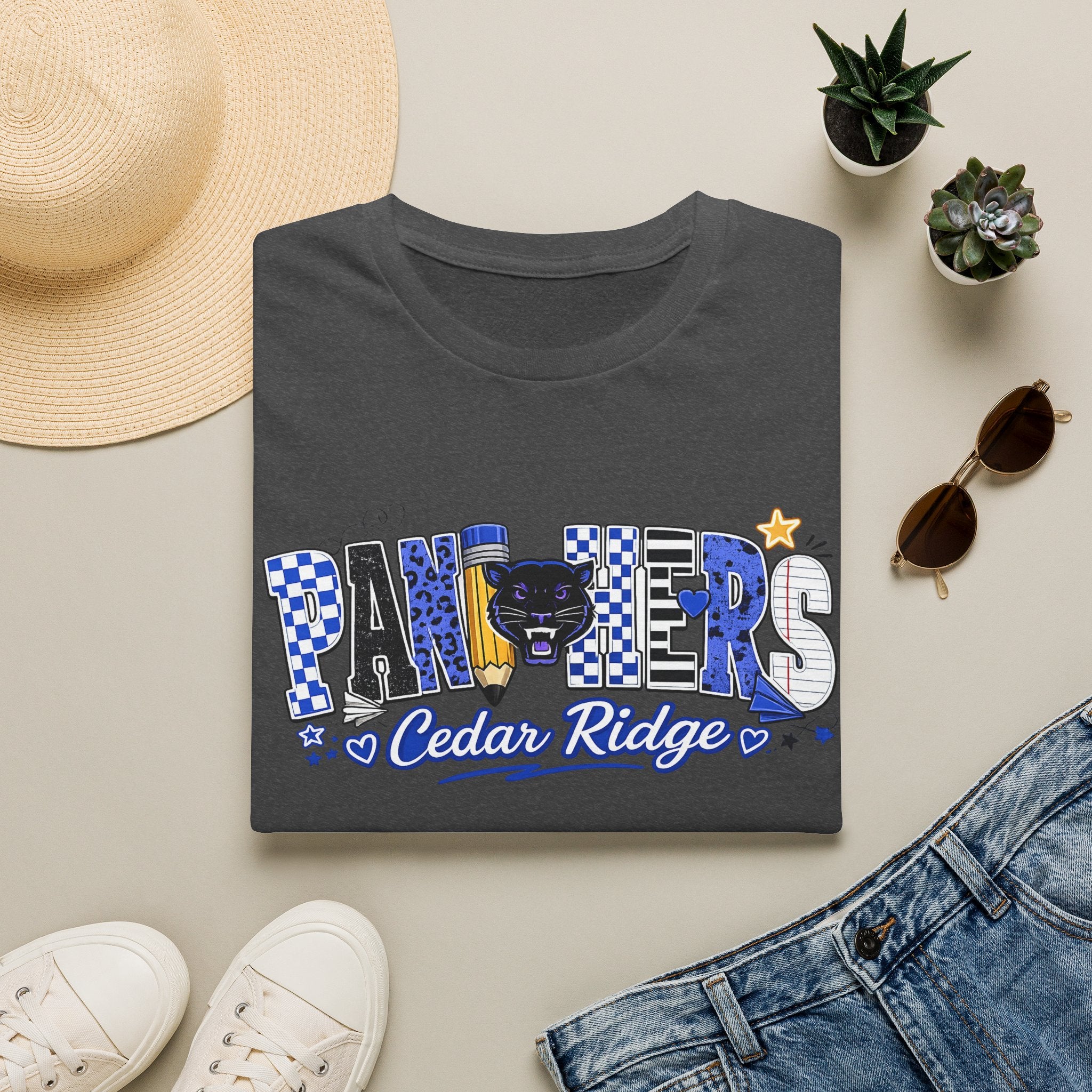 Panthers Cedar Ridge T-Shirt — School Spirit Blue Mascot Tee
