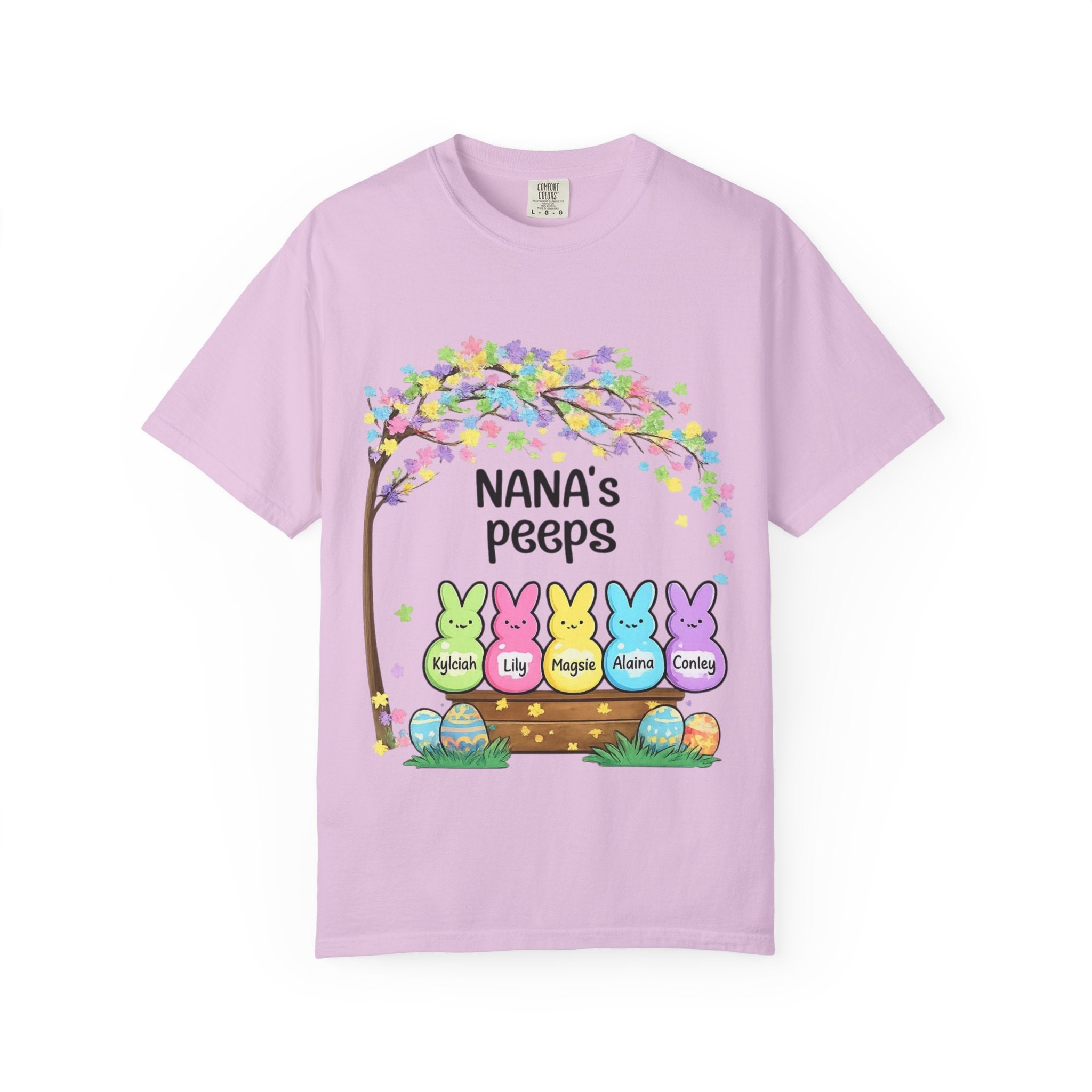 Nana's Peeps Easter T-Shirt — Personalized Grandma Bunny Family Tee