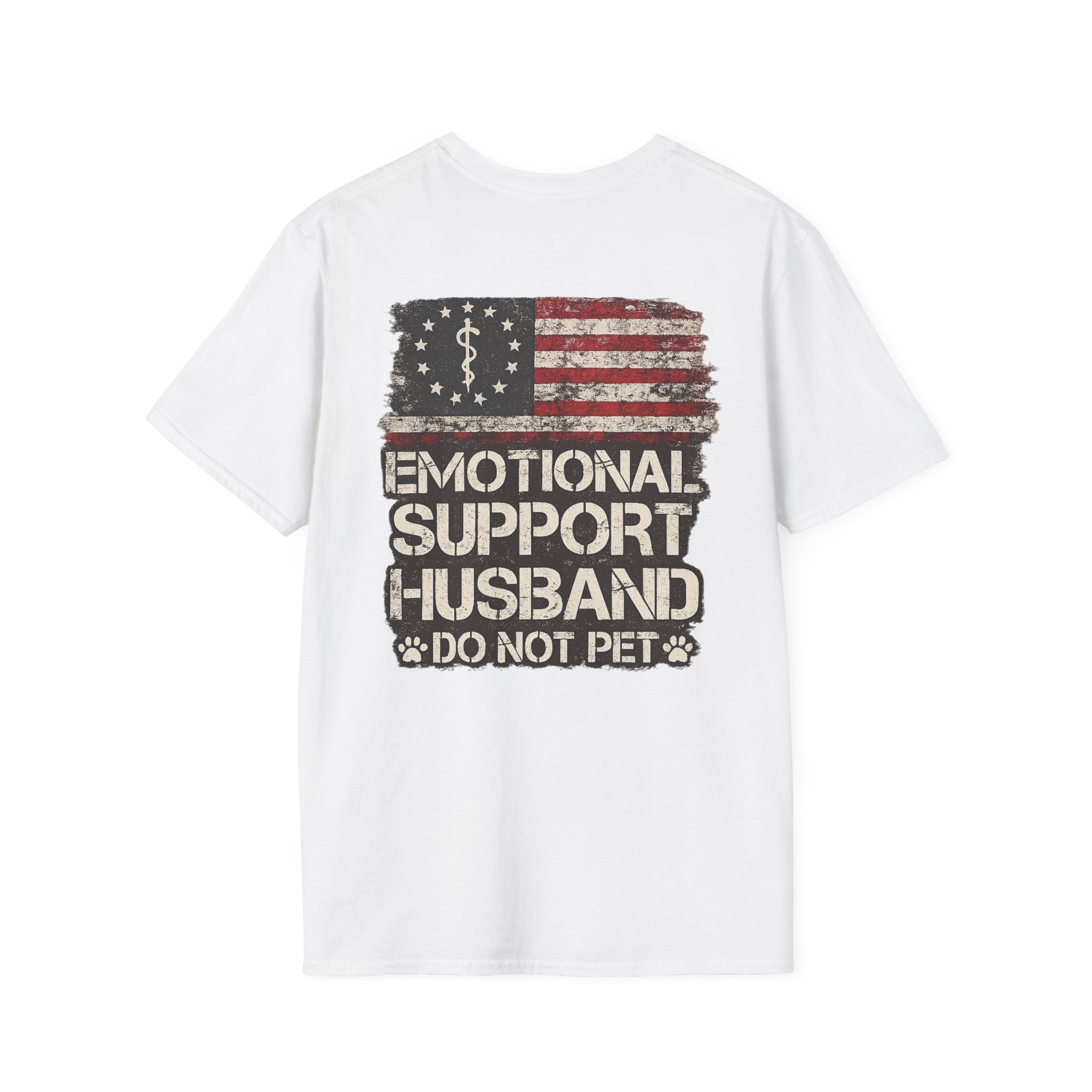 Emotional Support Husband T-Shirt — Patriotic "Do Not Pet" Graphic Tee