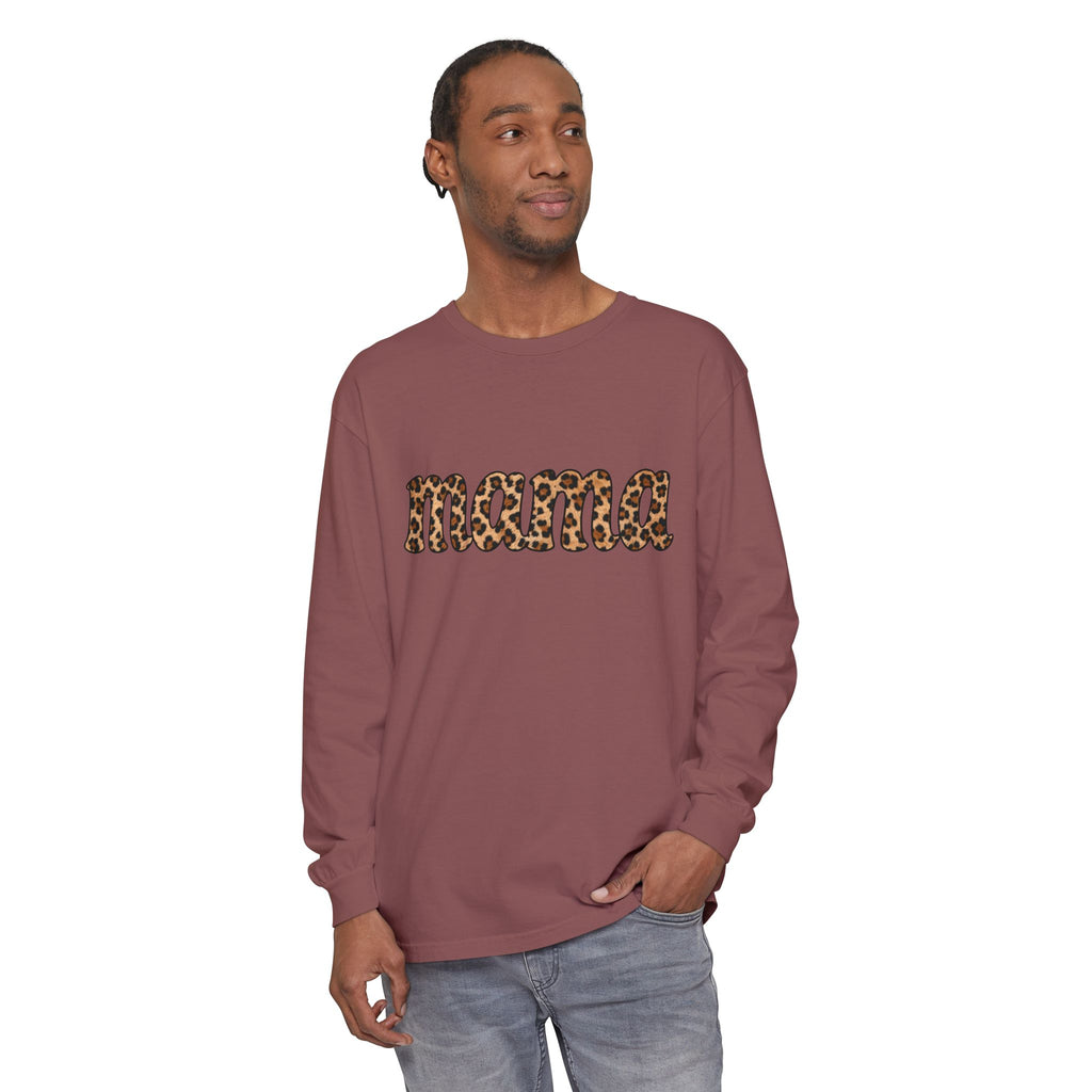 Mama Leopard Print Long Sleeve Tee