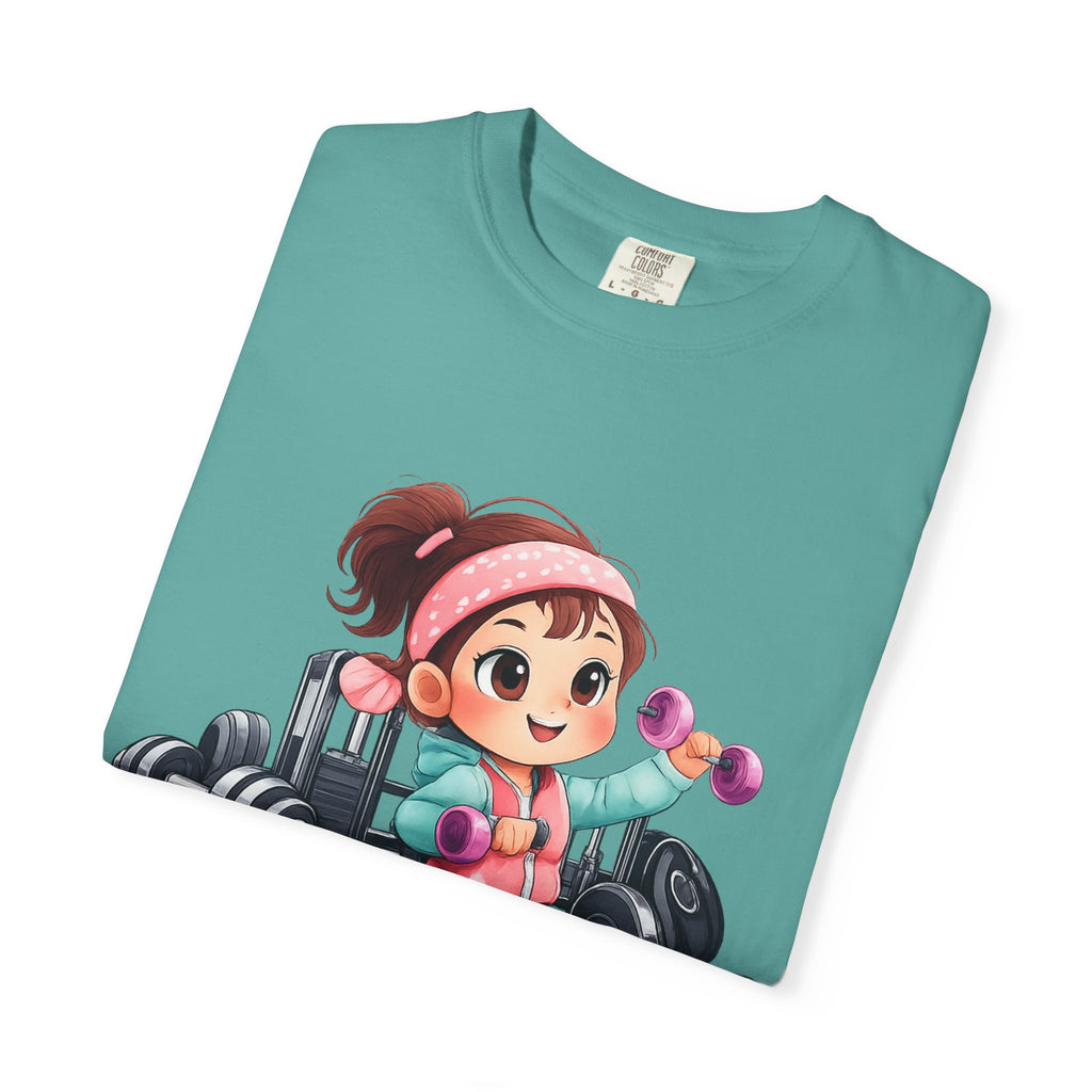 Gym Life T-Shirt — Cute Cartoon Weightlifting Tee ("Enjoying the Gym Life")