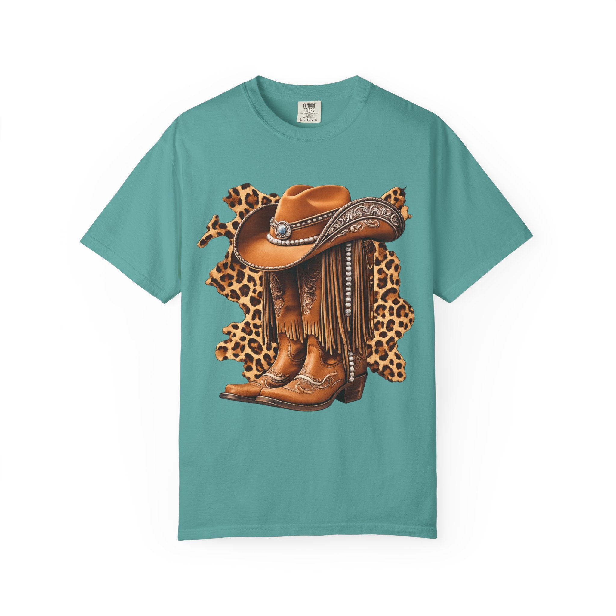 Cowgirl Boots & Hat T-Shirt — Western Leopard Graphic Tee