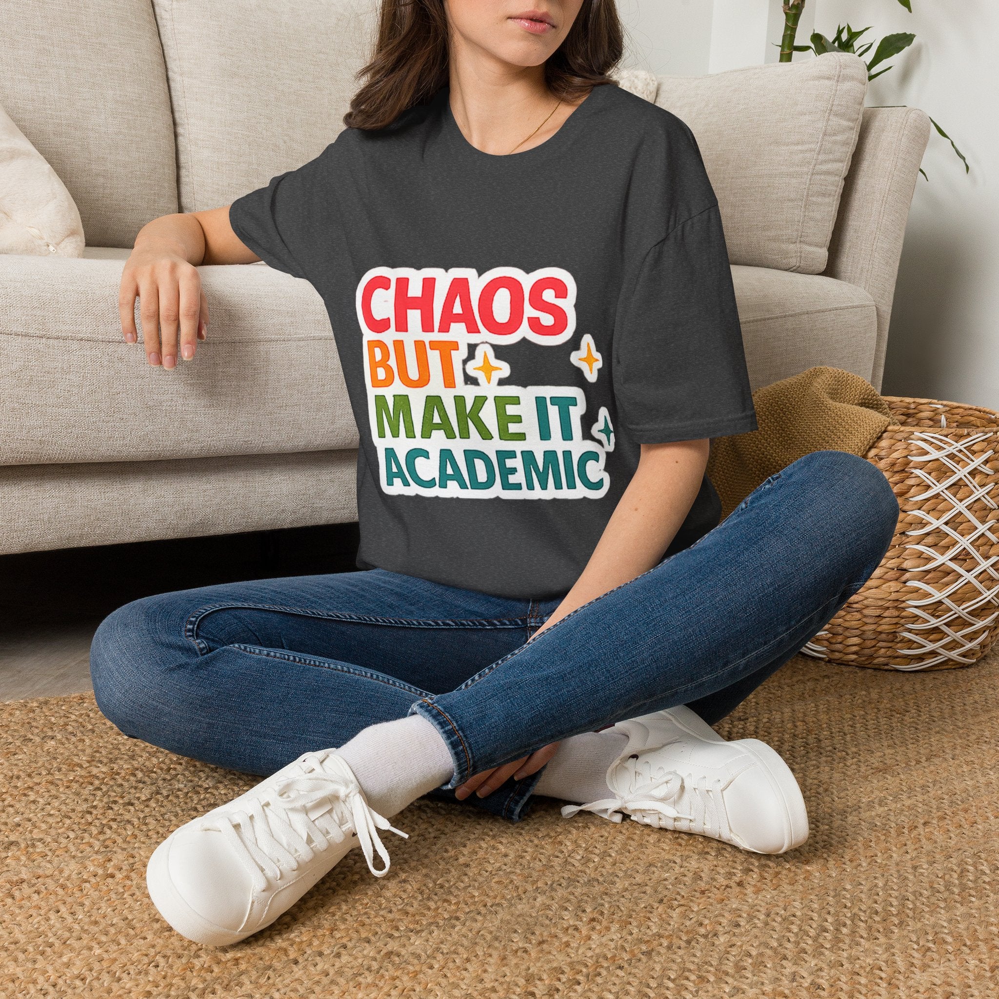 T-Shirt — "Chaos But Make It Academic" Retro Academic Humor Tee