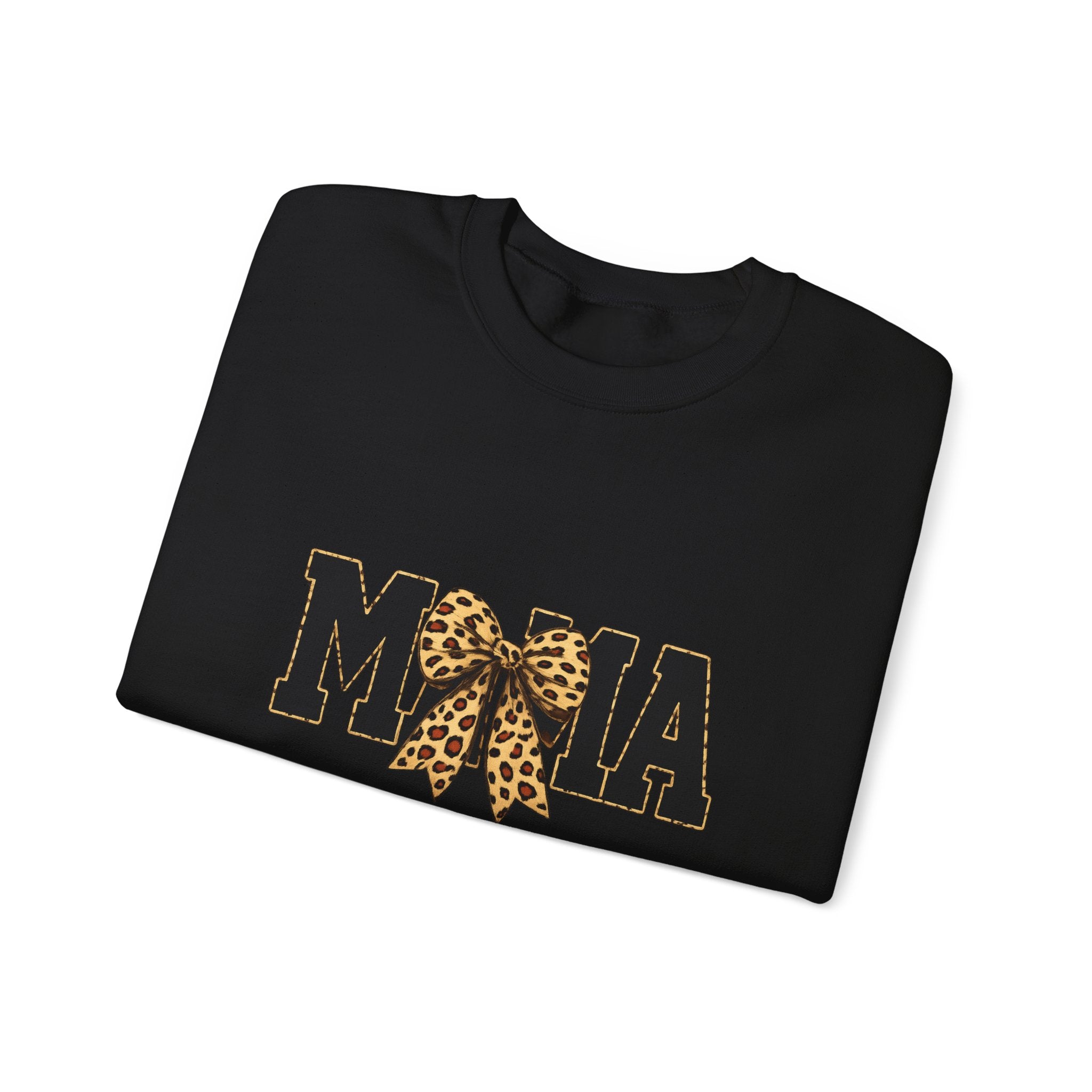 Mama Leopard Bow Crewneck Sweatshirt