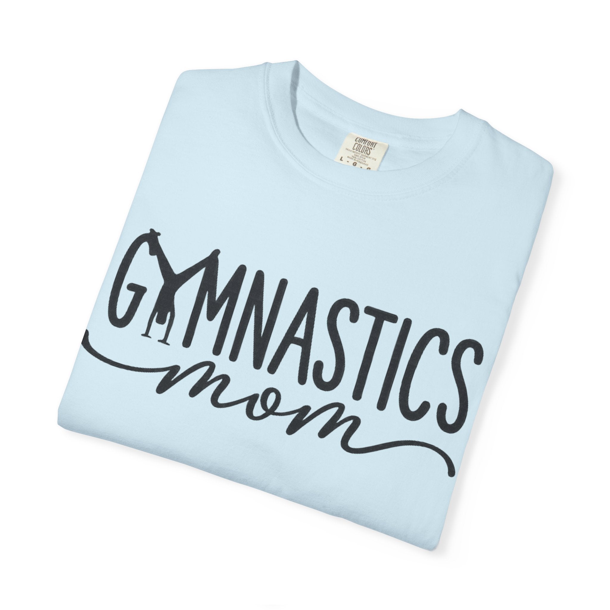 Gymnastics Mom T-Shirt — Casual White Crew Tee with Script Logo