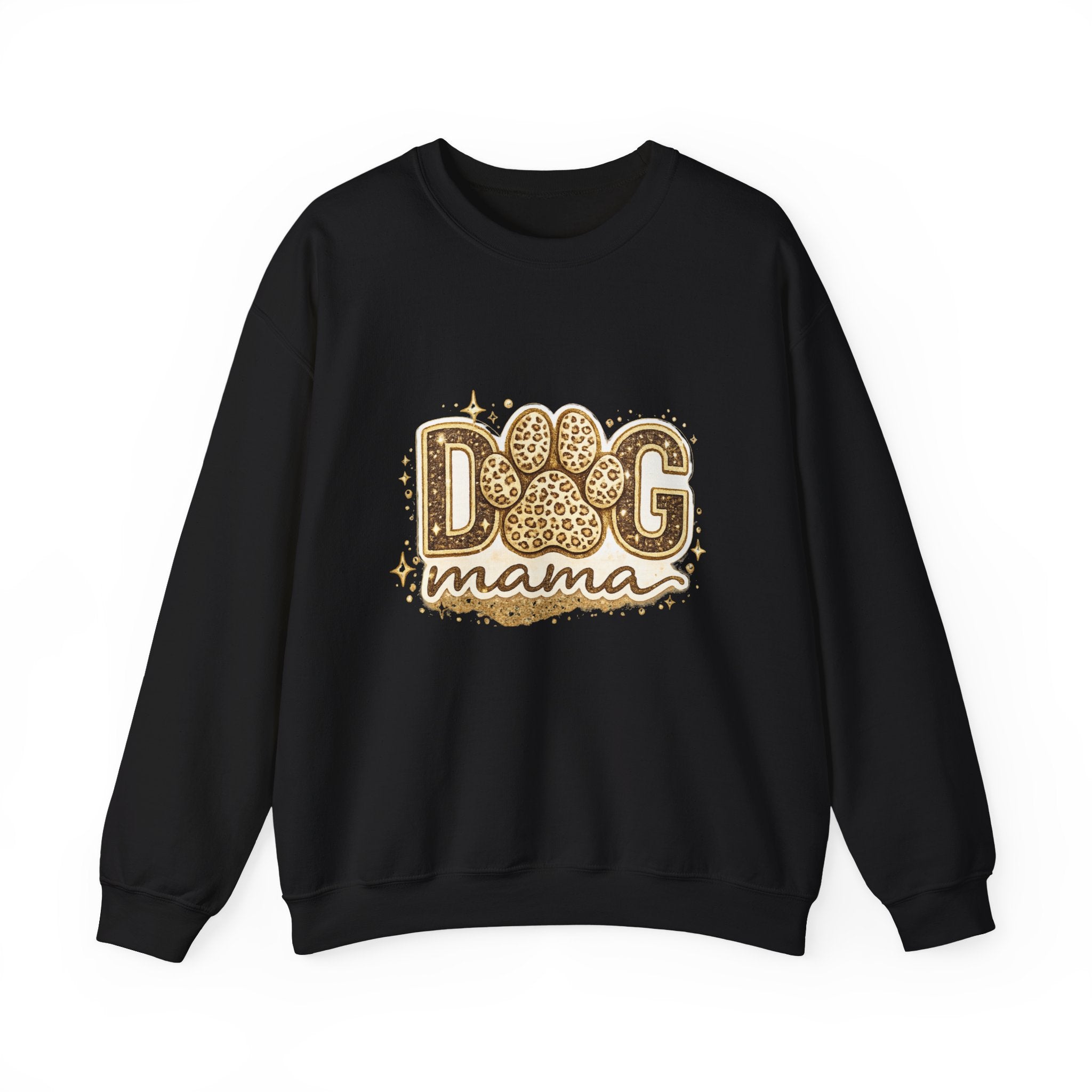Dog Mama Crewneck Sweatshirt — Leopard Paw Graphic
