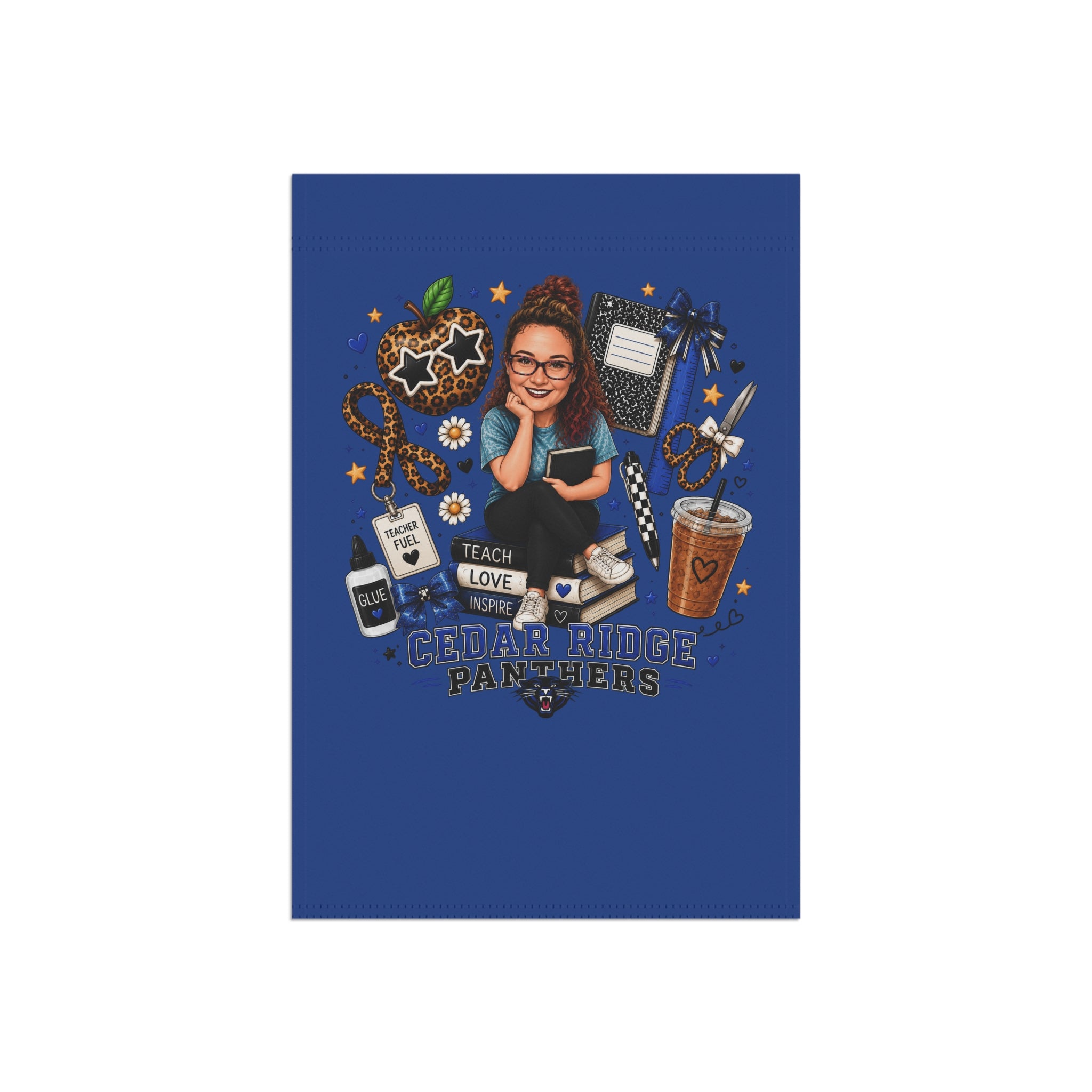 Teacher Garden Flag — Cedar Ridge Panthers Floral School Spirit Banner