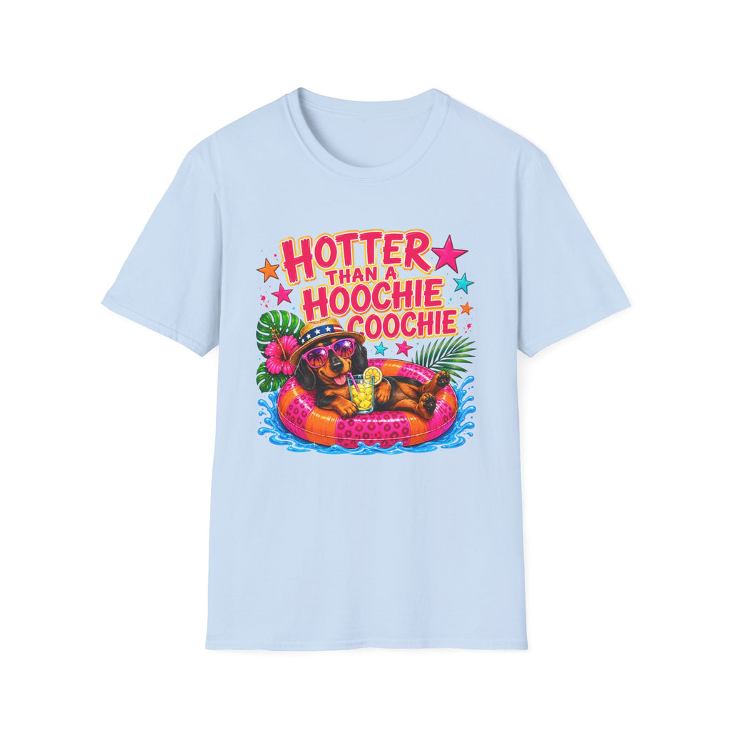 T-Shirt — "Hotter Than A Hoochie Coochie" Bright Retro Summer Graphic