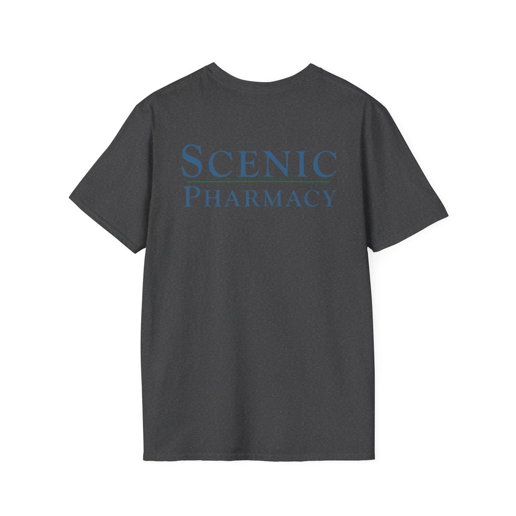 Scenic Pharmacy T-Shirt — Mountain Mortar & Pestle Logo Tee