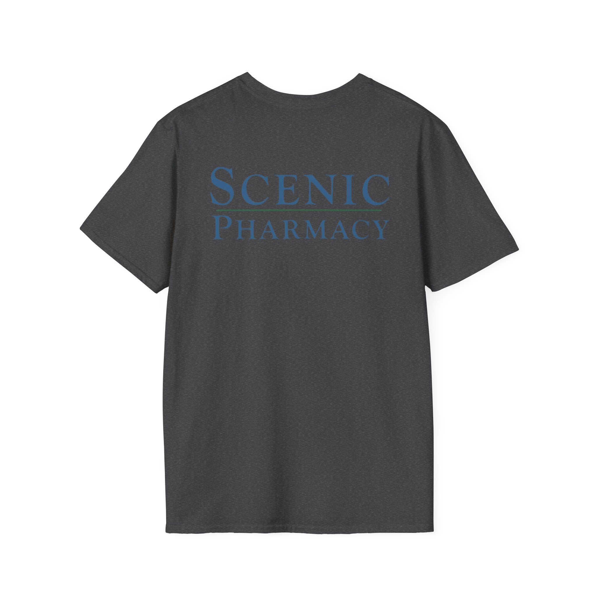 Scenic Pharmacy T-Shirt — Mountain Mortar & Pestle Logo Tee