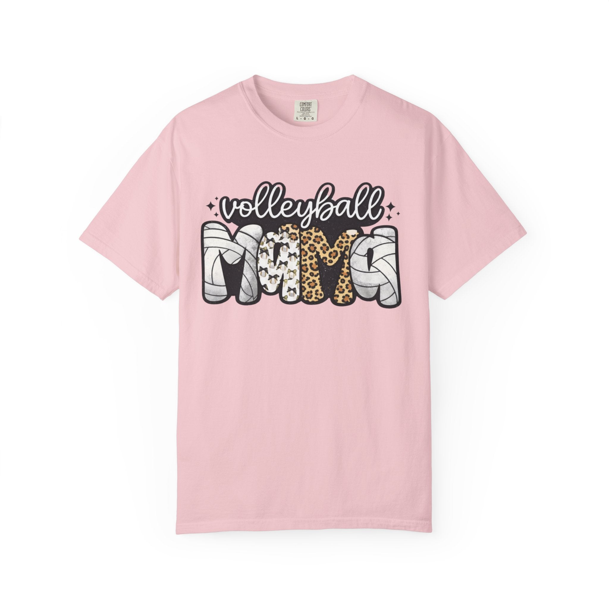 Volleyball Mom T-Shirt — Leopard & Ball Graphic Tee for Coaches & Fans