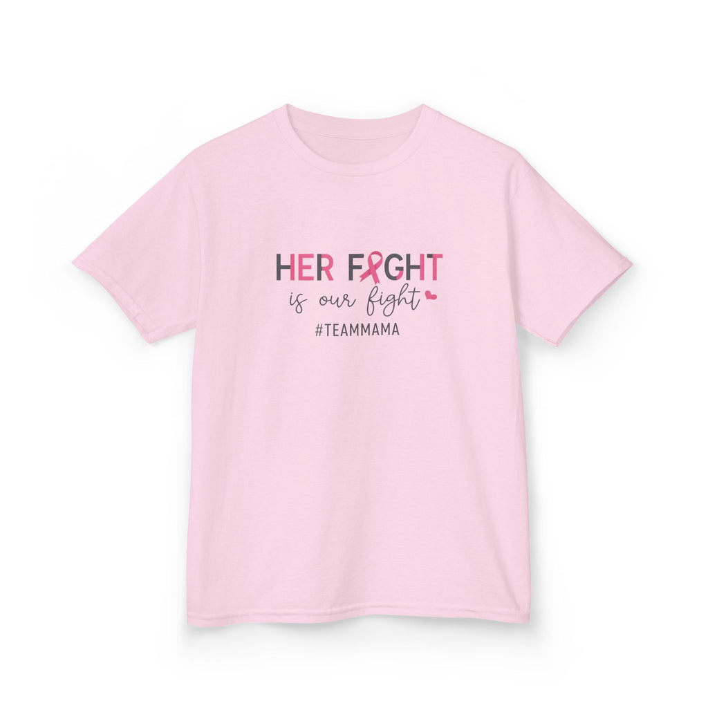 Kids Tee — "Her Fight Is Our Fight" Breast Cancer Awareness Shirt