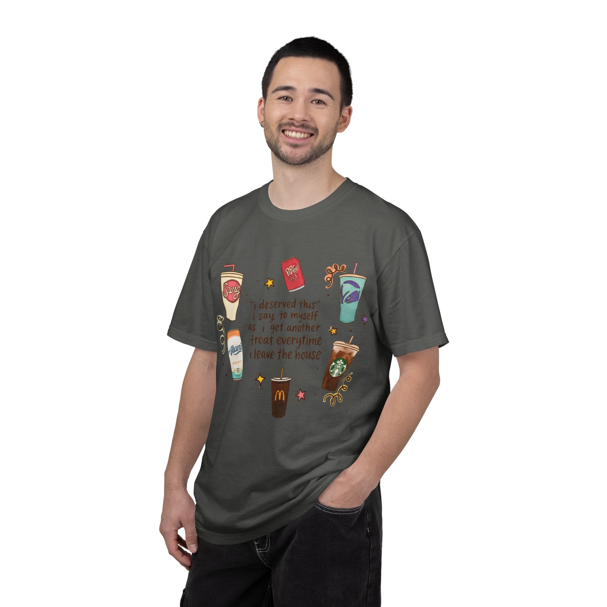 Coffee Treats Graphic T-Shirt — “I Deserved This” Cute Beverage Design