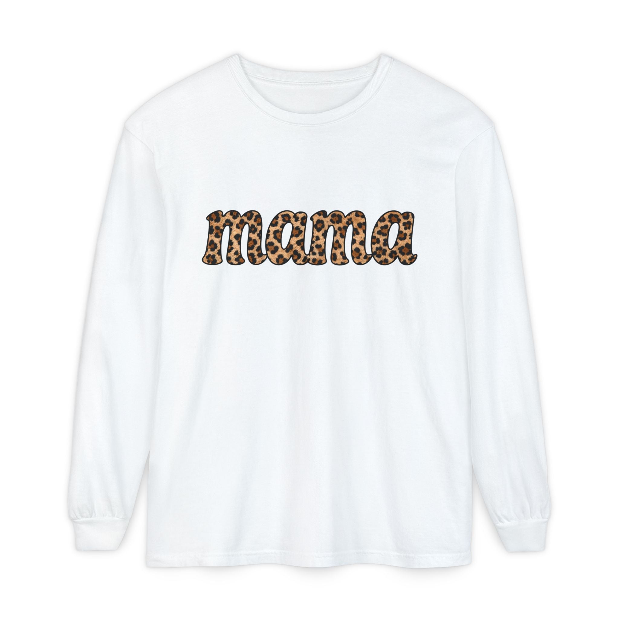 Mama Leopard Print Long Sleeve Tee