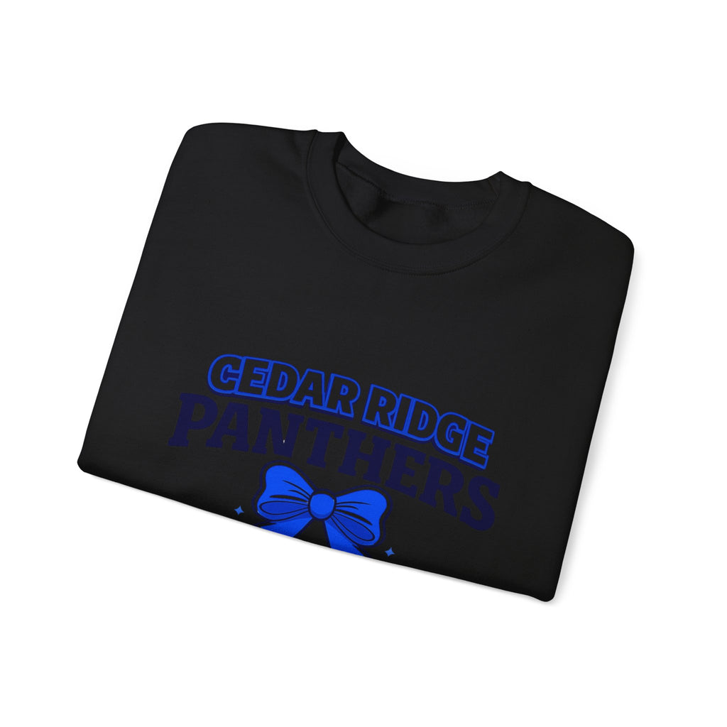 Panthers Crewneck Sweatshirt — Cedar Ridge Panthers Blue Bow School Spirit