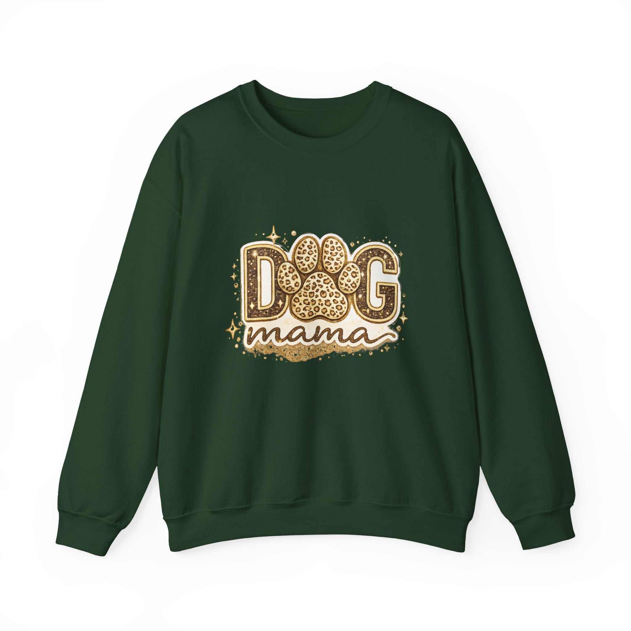 Dog Mama Crewneck Sweatshirt — Leopard Paw Graphic