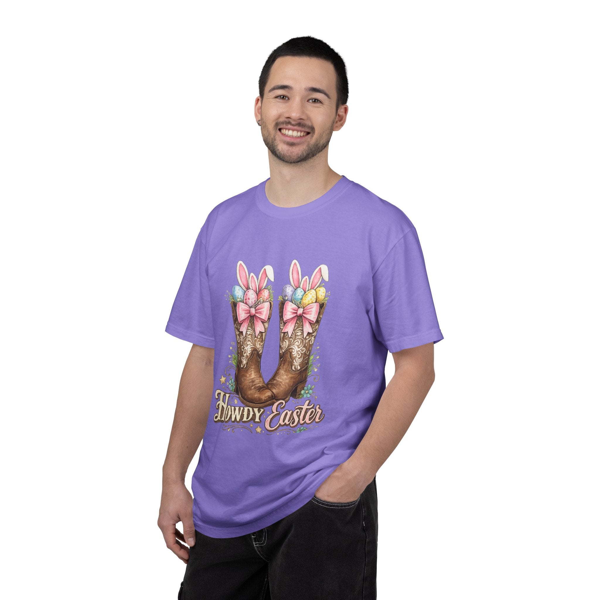 Howdy Easter Cowboy Boots T-Shirt — Western Easter Graphic Tee