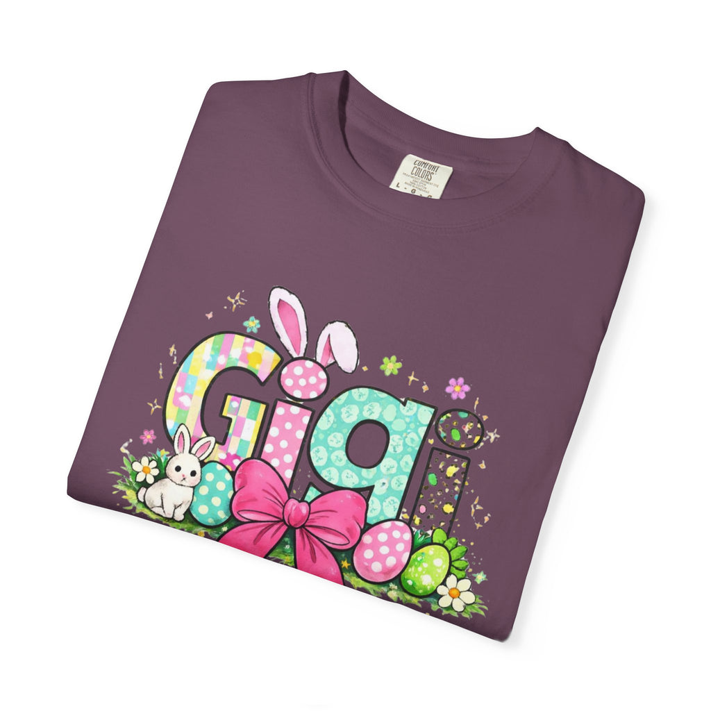 Easter Gigi T-Shirt — Pastel Bunny & Eggs Graphic Tee