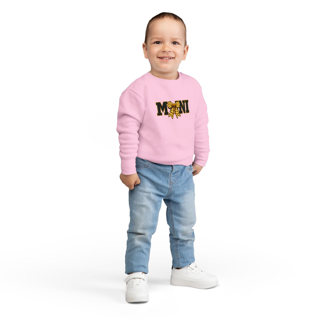 Mini Sweatshirt — 'MINI' Leopard Bow Toddler Pullover