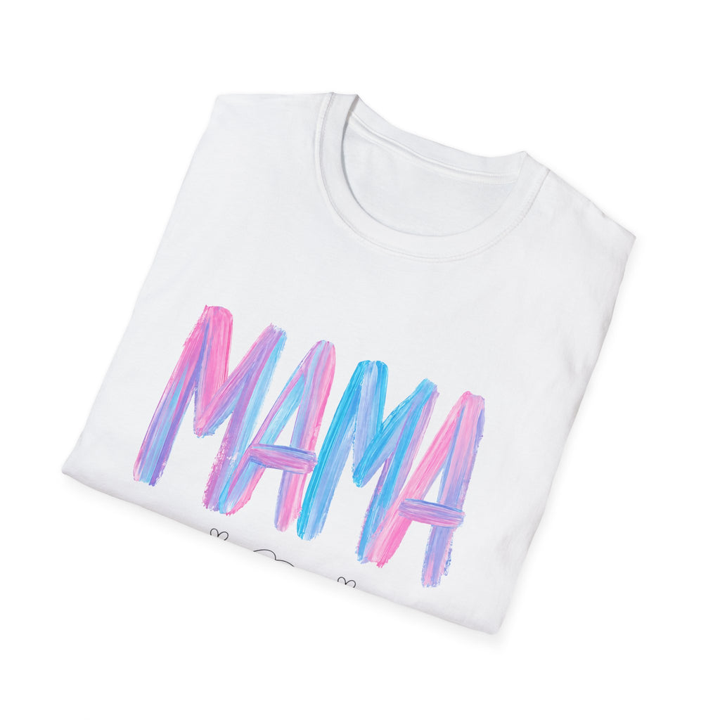 Mama Brushstroke T‑Shirt — Pastel Watercolor Mom Tee for Mother’s Day