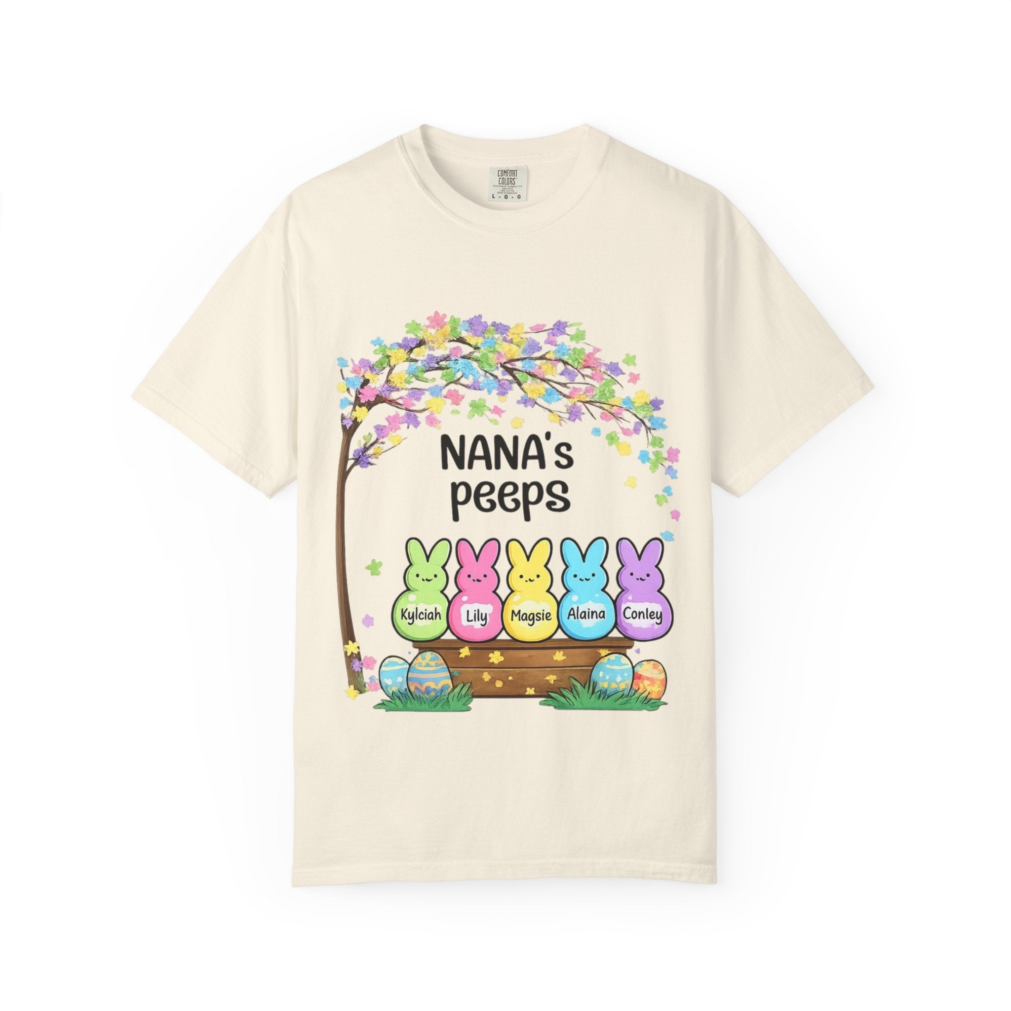 Nana's Peeps Easter T-Shirt — Personalized Grandma Bunny Family Tee